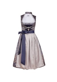 EDELNICE - Midi Dirndl 2-teilig Marianna Stehkragen - blau, silber