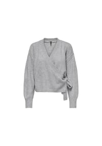 ONLY® - Strickjacke Kira, Wickel-Ausschnitt, für Damen - 179073 LIGHT GREY