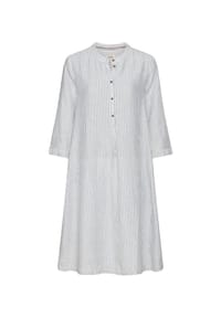 camel active - Gestreiftes Kleid mit Knopfleiste - Ozeanblau