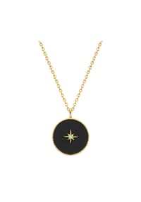GLANZSTÜCKE MÜNCHEN - Damen Kette aus 925/- Sterling Silber in Gelbgold mit Opal (synth.) - gelbgold