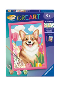 Ravensburger Malen nach Zahlen "Corgi im Blütenmeer" - ARTS & CRAFTS - 