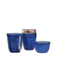 MEPAL Lunchpot, Fruitpot und Snackpot Ellipse 3er Set - ELLIPSE - blau