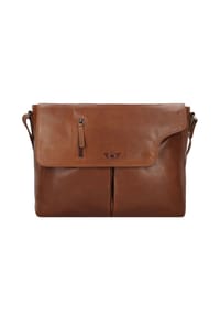 GREEN BURRY Vintage - Vintage Aktentaschen Messenger Leder 40 cm Laptopfach - natur