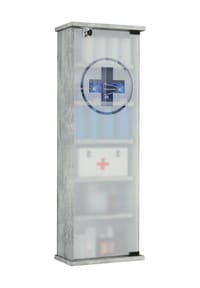 VCM. - Medizinschrank | Maße ca. H. 92 x B. 31 x T. 18 cm | Apothekerschrank abschließbar | Arzneischrank - Gusal - Beton-Optik