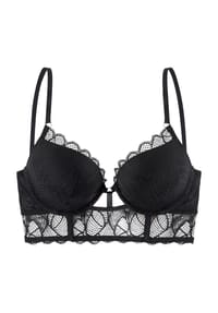 LASCANA - Alicia Push-Up-BH, C-Cup, Spitze, für Damen - SCHWARZ
