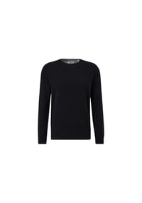 s.Oliver - Strickpullover, Rundhals-Ausschnitt, Logo-Stickerei, für Herren - BLACK/GREY