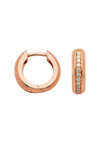 Adelia's - Damen 925 Silber Ohrringe   Creolen mit Zirkonia Ø 14,3 mm - rose