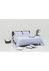 GENIX HOME - Celeste Leinen Kissenbezug - sky blue melange