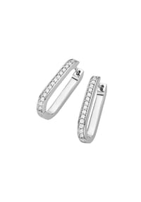 GIORGIO MARTELLO MILANO - Klappcreolen ovale Form, mit Zirkonia, Silber 925 - gold