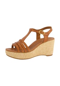 paul green - Glattleder Sandalen - Cognac