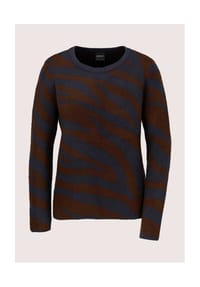 MADELEINE - Strickpullover mit Zebra-Muster - caramel / perlweiß