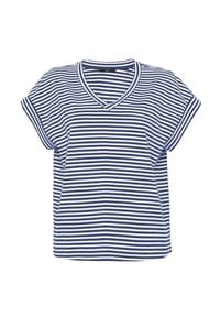 zero - Streifenshirt mit V-Ausschnitt - Blue/White