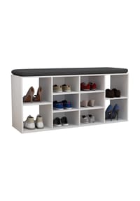VCM. - Holz Schuhregal | Maße ca. H. 50 x B. 104 x T. 30 cm | Schuhkommode mit 10 Fächer | Schuhschrank - Hinsol S - Sonoma-Eiche