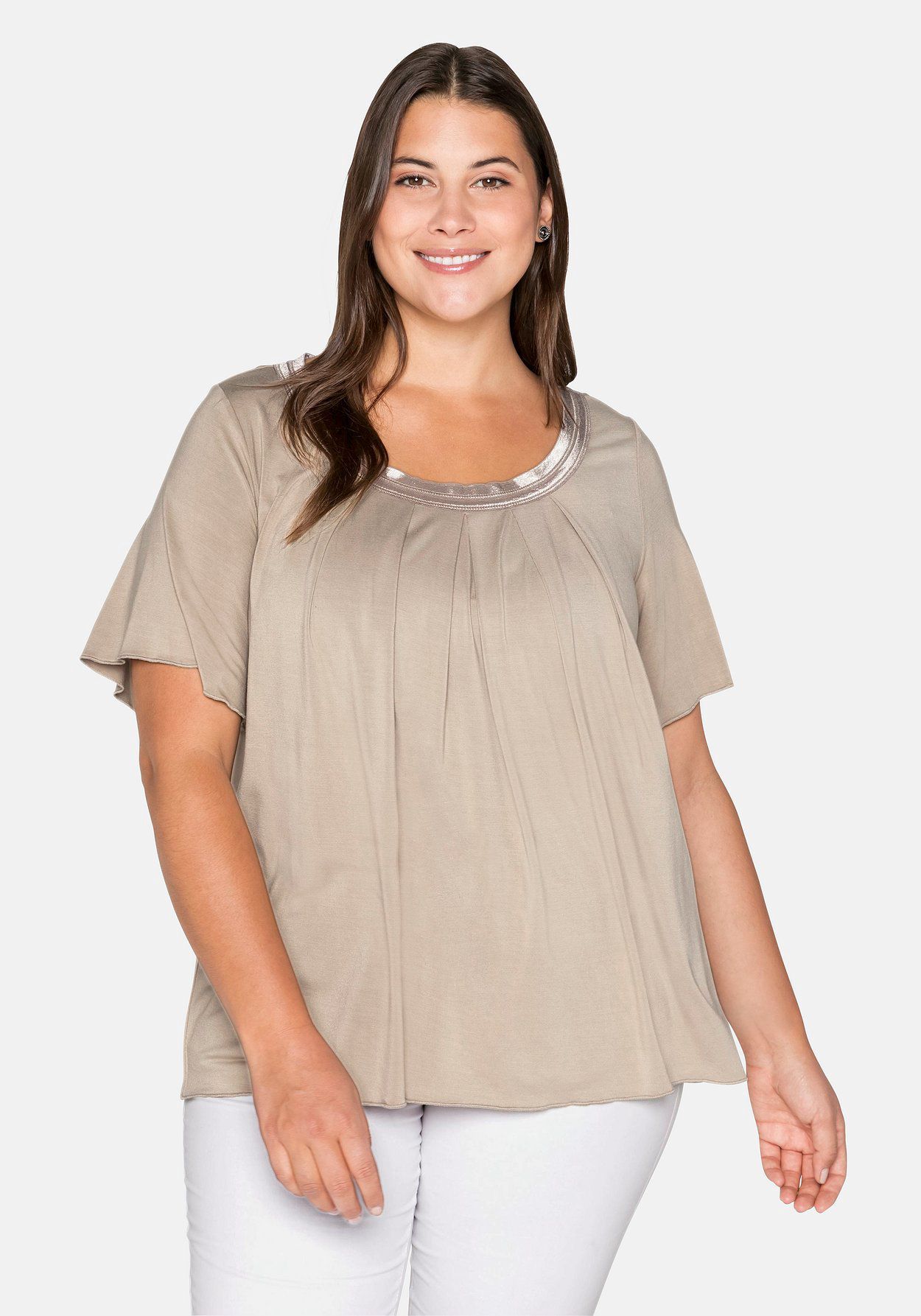 sheego Shirt in A-Linie mit dekorativer Blende | GALERIA