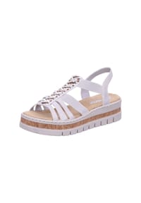 rieker - Sandalen V4918-90, Keilabsatz, für Damen - FOG-SILVER