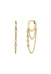 NOELANI - Creolen für Damen, 925 Sterling Silber, Zirkonia synth. - Gold