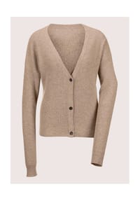 MADELEINE - Strickjacke mit Kaschmir - caramel / wollweiß / melange
