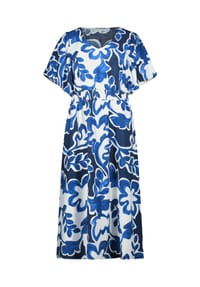 BETTY & CO - Sommerkleid mit Blumenprint - Weiß/Dunkelblau