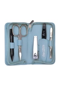 Erbe SOLINGEN® - Manicure Etui mit Reißverschluss, 5-tlg - HELLBLAU