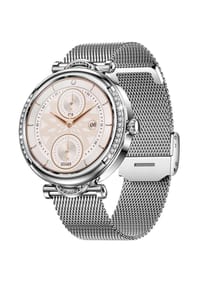 Atlanta by PARAGON - Fitnesstracker für Damen mit Metallband und Silikon-Wechselband mit Herzfrequenz, Puls, Blutdruck u.v.m. -- 9736/19 (Silber) - Roségold