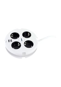 REV RITTER - Mehrfachsteckdose "USB-Line PowerDisc", rund, 4-fach, 140 cm - 