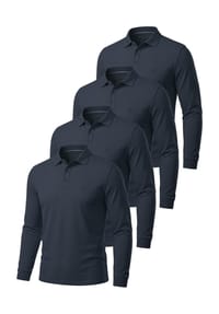 normani® - 4er Set Herren Langarm Poloshirt Lyroe - Anthrazit