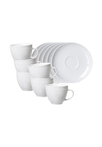 Ritzenhoff & Breker Kaffeetassen mit Untertassen Suomi 260 ml 6er Set - SUOMI - beige