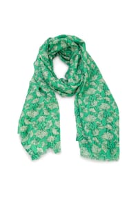 HARPA - Schal CLOVER mit Botanik-Print und Metallic-Effekt - aqua blue-gold