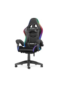 Rattantree - Gamingstuhl Racing Stil mit RGB-LED, verstellbar, mit Kopf- & Lendenstütze, Schwarz - blau