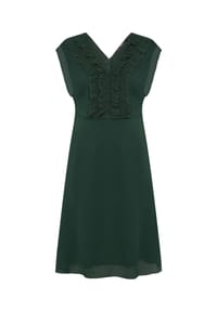 zero - Chiffonkleid mit Plissee - Green Forest