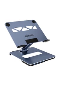 MANIKE - Aluminium Laptop Ständer mit 6-in-1 USB-C Docking Station - 