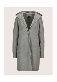 MADELEINE - Urbaner Cardigan in Longform - steingrau / melange