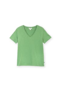 KITE - Damen Sandford V-Kragen Slub-Jersey Shirt Efeu Bio-Baumwolle - grün