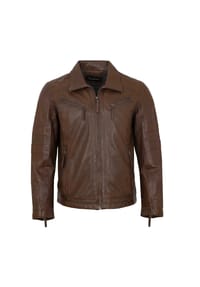JILANI - Herren Lederjacke Lammnappa dark cognac - dark cognac