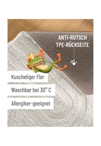 WECONhome Badteppich Fiete - Hoch-Tief-Effekt - Badteppich - anthrazit grau