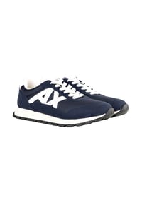 ARMANI EXCHANGE - Herren Sneaker – Microsuede, Mesh, Retro, Logo - Dunkelblau/Weiß