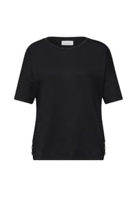 STREET ONE STUDIO - T-Shirt, Knöpfe, für Damen - 10000 WHITE