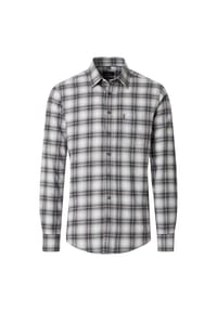CASAMODA - Herren Flanellhemd kariert Casual Fit - Grau