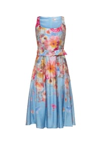 Vera Mont - Cocktailkleid mit Blumenprint - Blue/Rosé