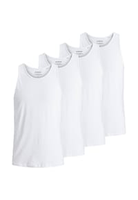 JACK & JONES - Herren T-Shirt, 4er Pack - JACBASIC CREW NECK TEE, Kurzarm, einfarbig, Baumwolle - Schwarz
