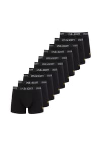 Lyle & Scott - Herren Boxershorts, 10er Pack - Miller Core Trunks, Baumwoll-Stretch - Schwarz