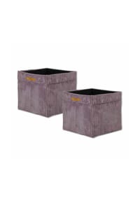 Lycce - Faltbare Aufbewahrungsbox, 2er Set - Cord, passend für Kallax Regal, abnehmbarer Bezug, robust, formstabil - Altrosa