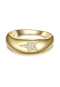 GLANZSTÜCKE MÜNCHEN - Damen Ring aus 925/- Sterling Silber in Gelbgold mit Zirkonia - gelbgold