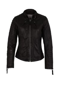 7eleven - Lederjacke Nikosi mit durchgehendem Reißverschluss - black