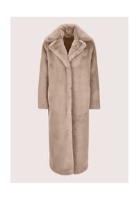 MADELEINE - Langer Faux-Fur-Mantel für Damen - beige