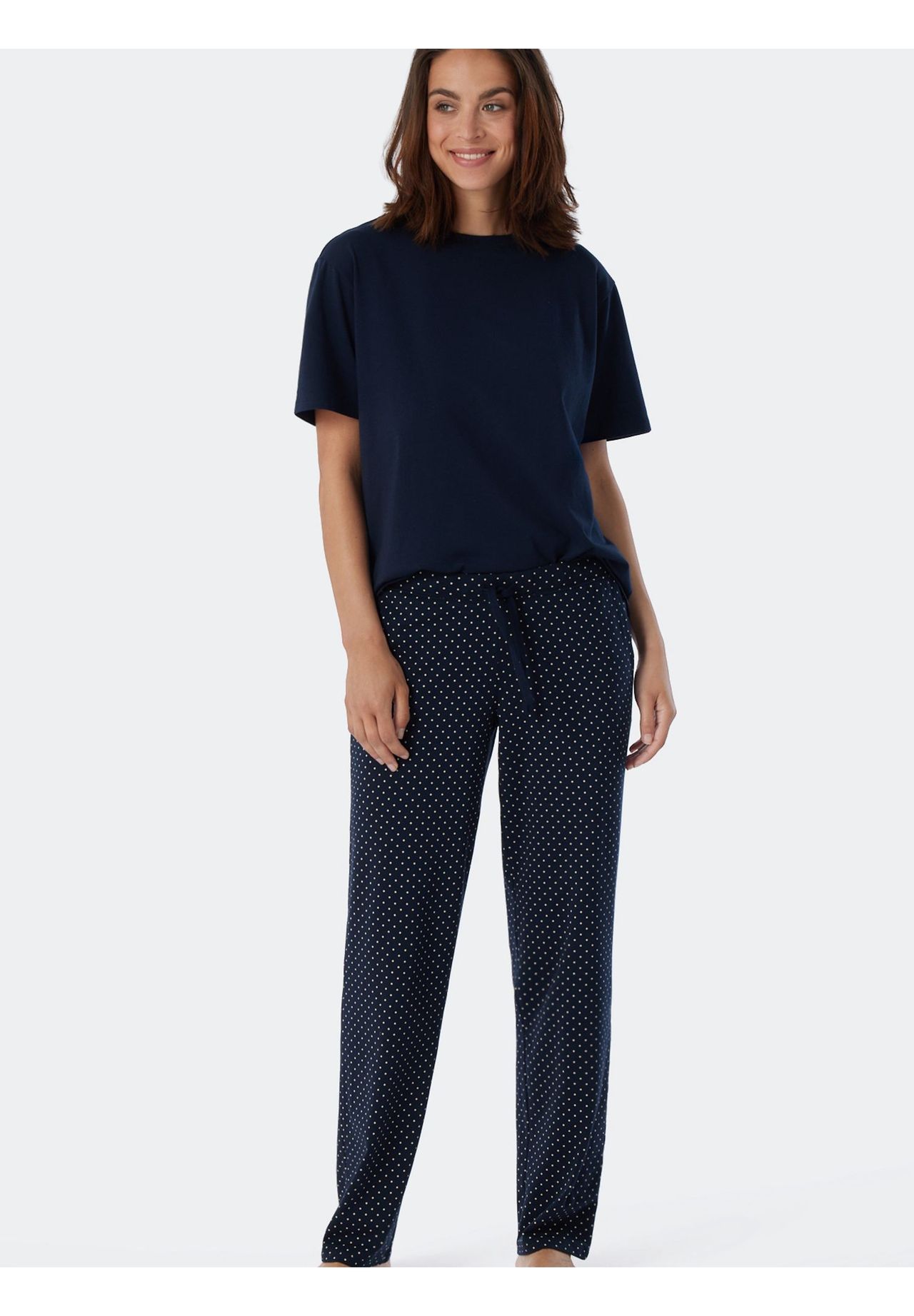 Schiesser Mix & Relax Schlafanzug-Hose, Tunnelzug, Gummibund, FüR Damen, Blau, 38
