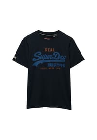 Superdry. - Herren T-Shirt - VI Classic Tee, T-Shirt, Rundhals, Baumwolle, Logo, einfarbig - Blau