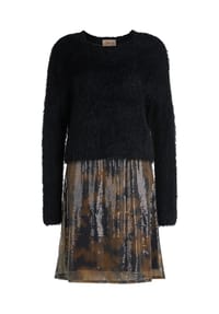 CARTOON - Pailletten-Kleid 2er Set - Brown/Black