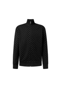 JOOP! - Herren Sweatjacke - Kend, Stehkragen, Cornflower-Allover, Baumwoll-Stretch - Schwarz