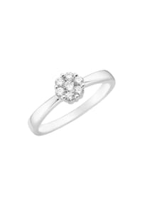 SMART JEWEL® - Ring Blüte, Zirkonia Steine, Silber 925 - gold